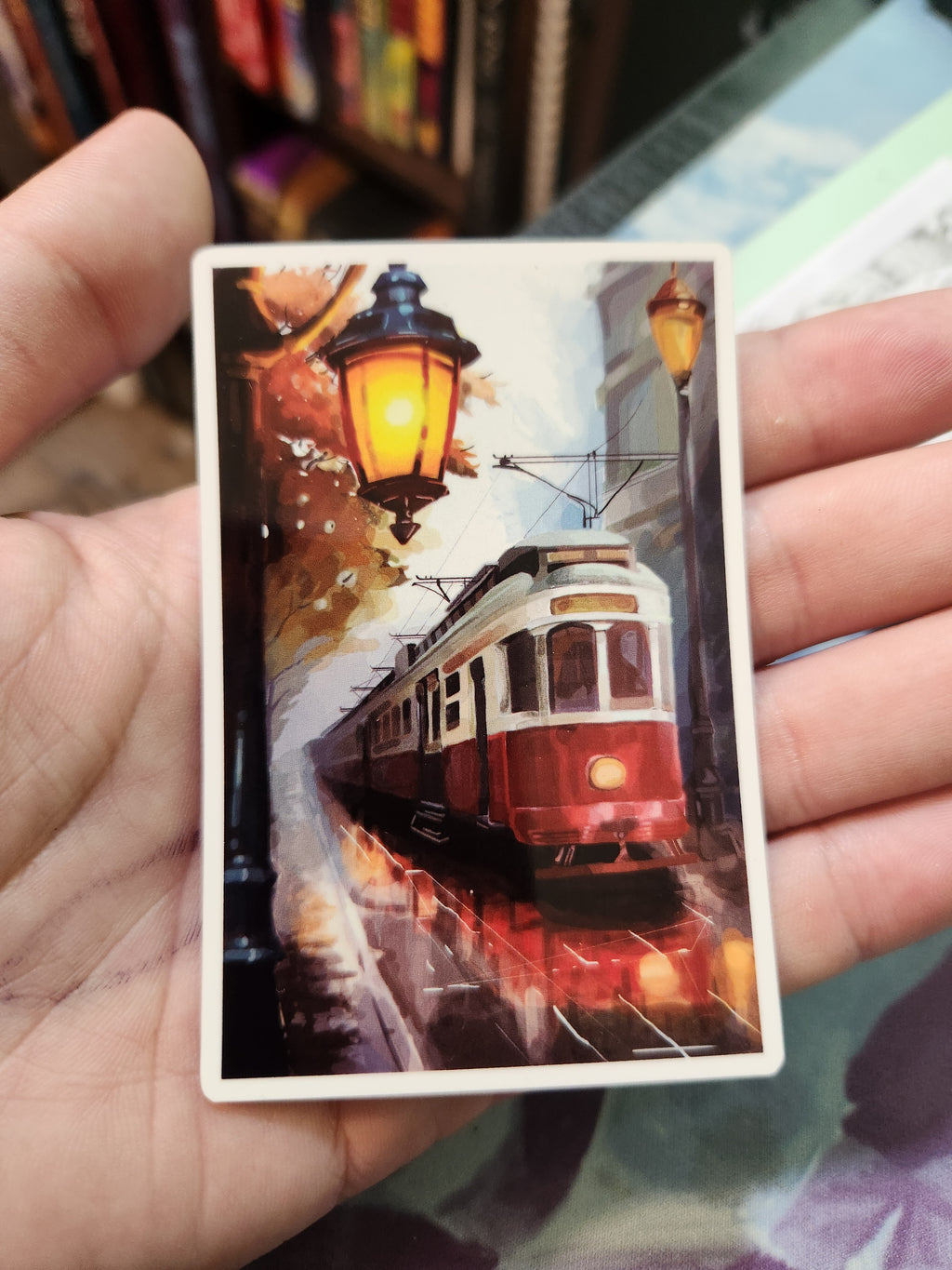 Trolley in the Rain Sticker